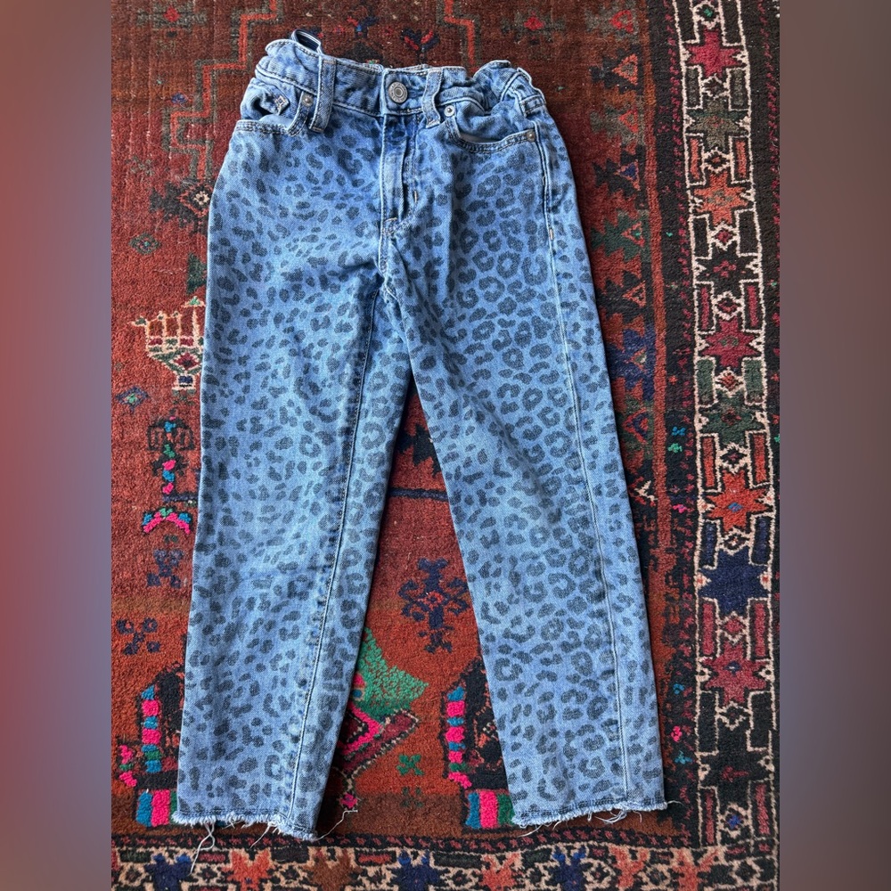 GAP KIDS girls girlfriend leopard print jeans size 7